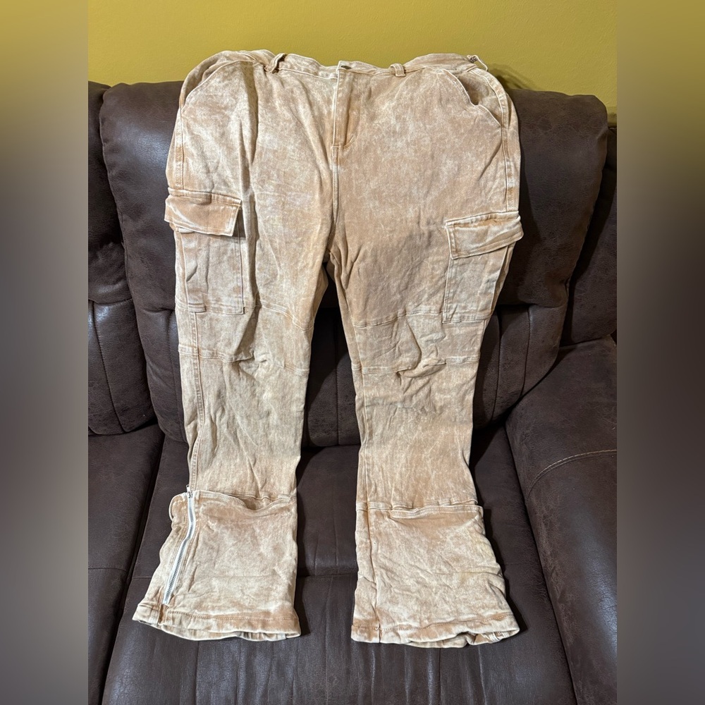 Fashion Nova Tan Boot Cut Jeans
